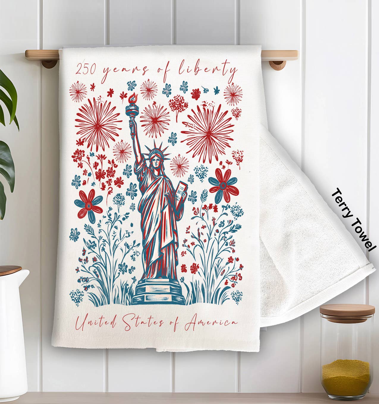 Patriotic Liberty 250 Anniversary America Terry Towel