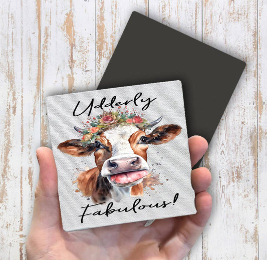 Udderly Fabulous Cow Farmhouse Magnet Fridge - Sets of 2