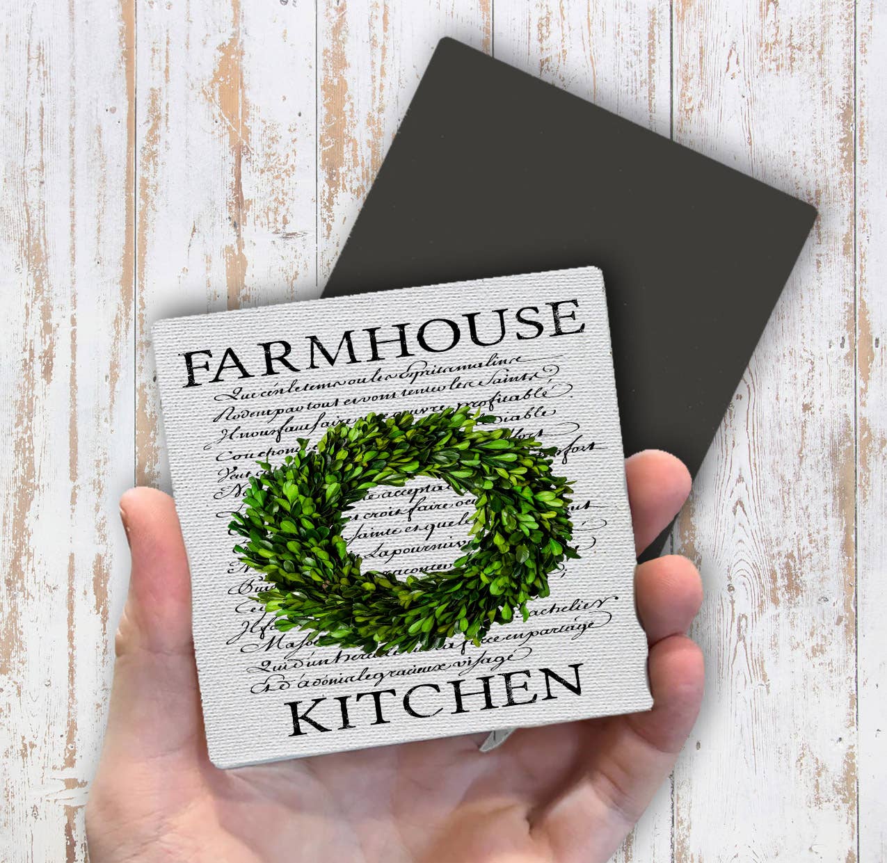 Farmhouse Boxwood Wreath Magnet Fridge - Sets of 2