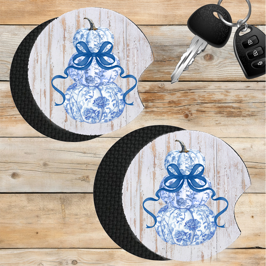 Car Coaster  Fall Chinoiserie Blue & White
