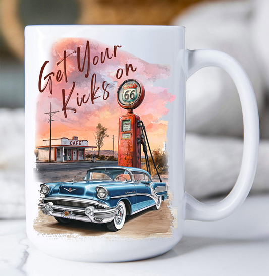 Route 66 Get Your Kicks Gas Pump  Coffee Mug