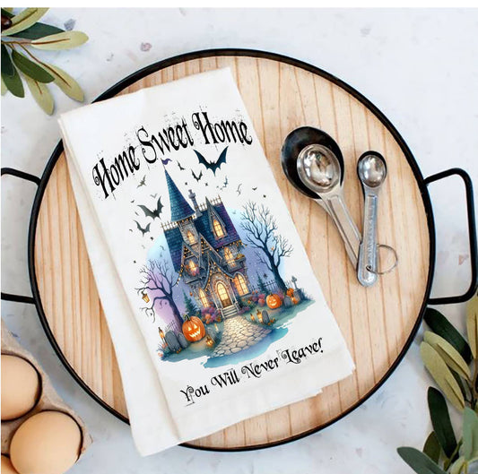 Halloween Masion Home Sweet Home Tea Towel