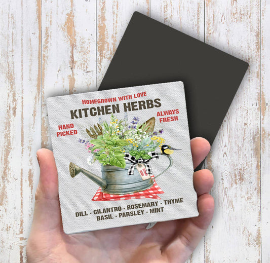 Homegrown Herbs Basil Magnet Fridge - Sets of 2