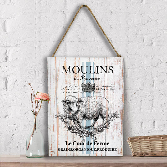 Vintage French Moulins Lamb Wall Decor