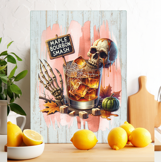 Glass Cutting Board Halloween Maple Bourbon Smash