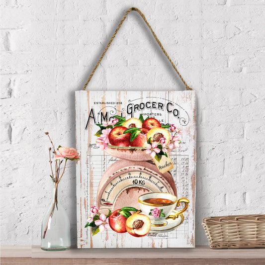 Vintage French Peaches & Tea Wall Decor