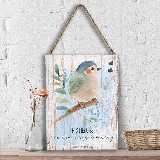 Spiritual His Mercies are New Bird Wall Decor