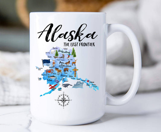 Alaska State Map Souvenir  Coffee Mug