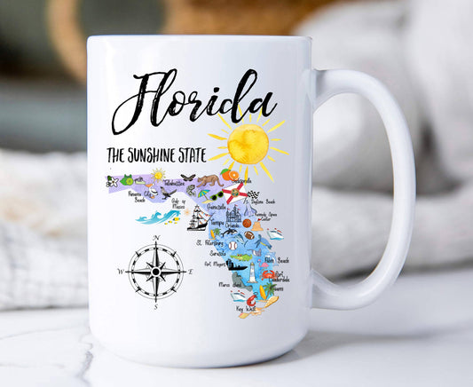 Florida State Map Souvenir Coffee Mug