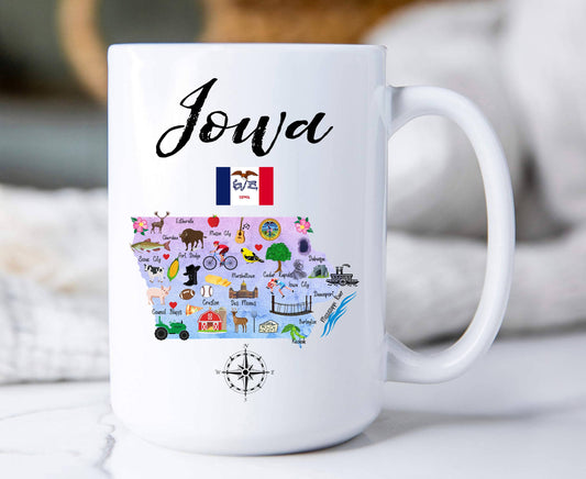 Iowa State Map Souvenir Coffee Mug