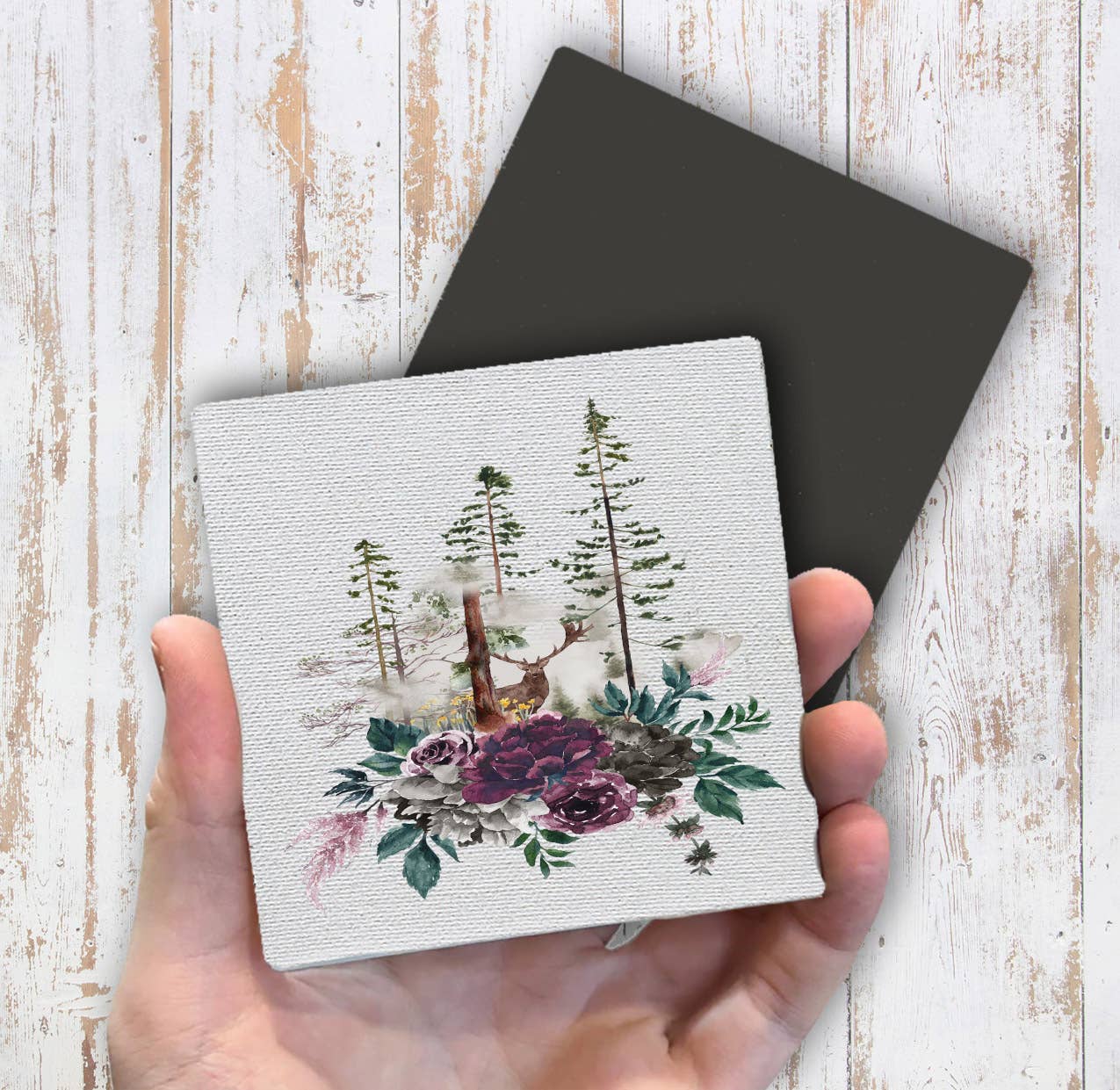 Deer Forest Trees Nature Magnet Fridge - Sets of 2