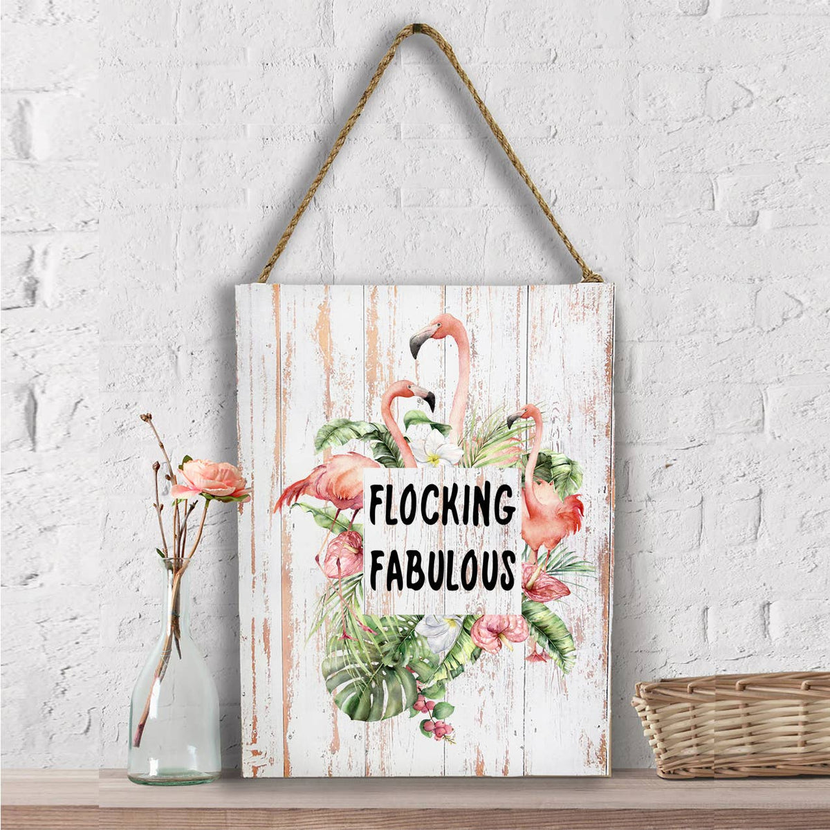 Pink Flamingo Flocking Fabulous Wall Decor