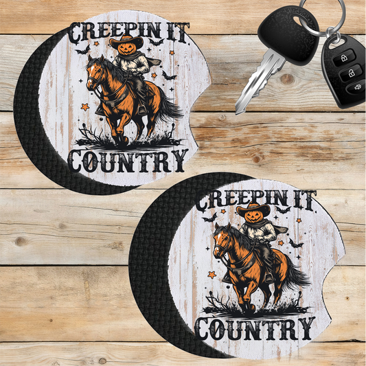 Car Coaster Halloween Creepin it Country