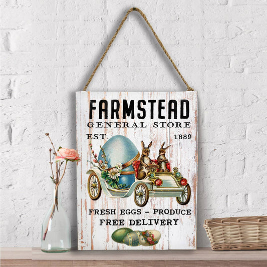 Easter Farm Fresh Eggs Bunny  Wall Decor