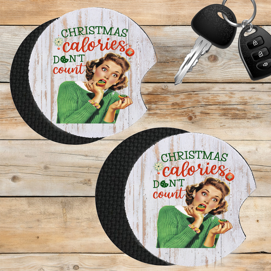 Car Coaster Christmas Funny Calories Don't Count