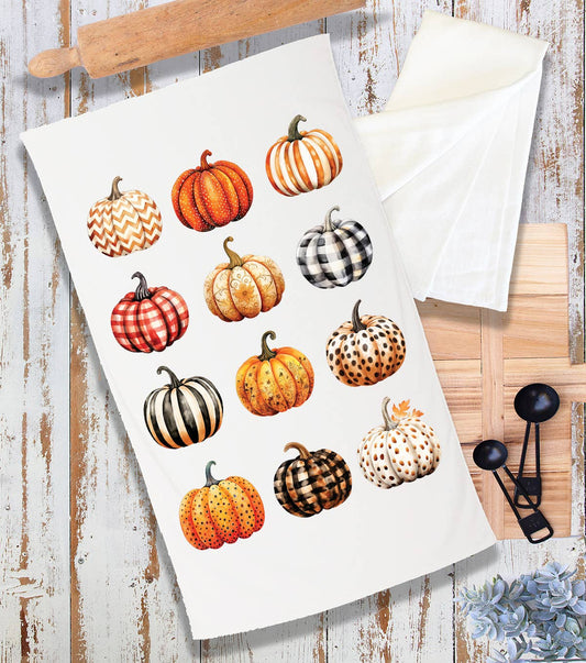 Fall Autumn Variety of PumpkinsTerry Towel