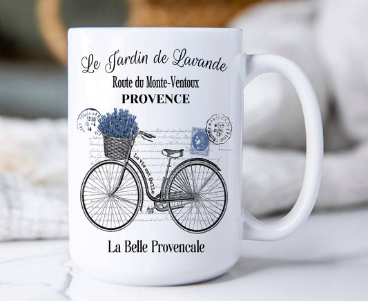 French Purple Lavender Bicycle  Coffee Mugs