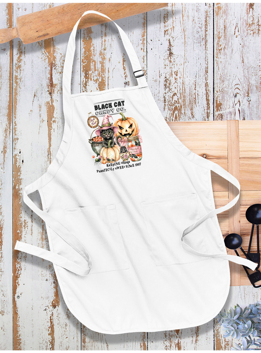 Halloween Black Cat Candy Company Apron