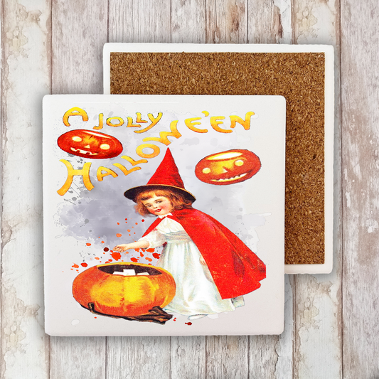 A Jolly Halloween VintageStone Coaster (Set of 2)