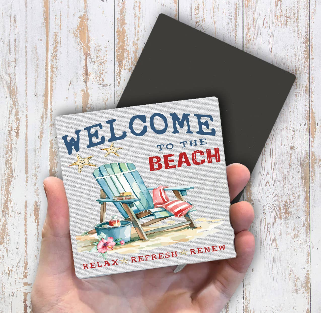 Coastal Welcome to the Beach Magnet Fridge - Sets of 2