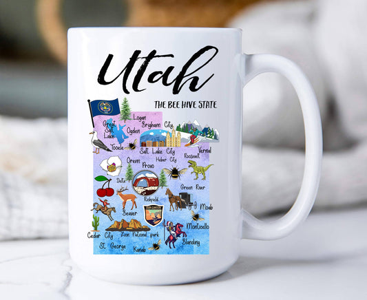 Utah State Map Souvenir  Coffee Mug