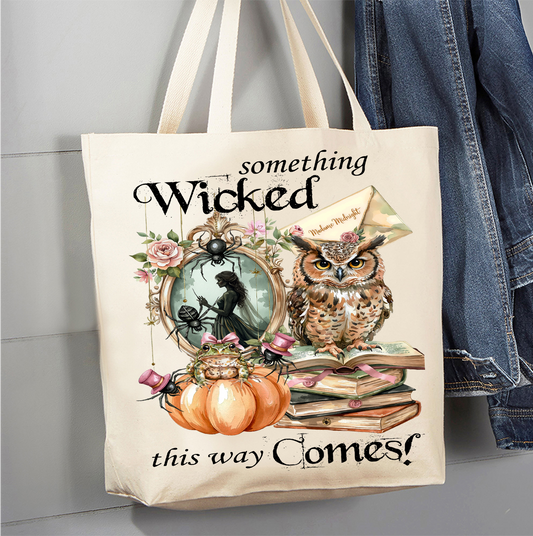 Halloween Something Wicked Comes Canvas Tote Bag