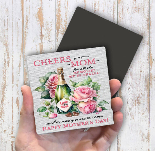 Cheers to Mom Mothers Day Magnet Fridge - Sets of 2