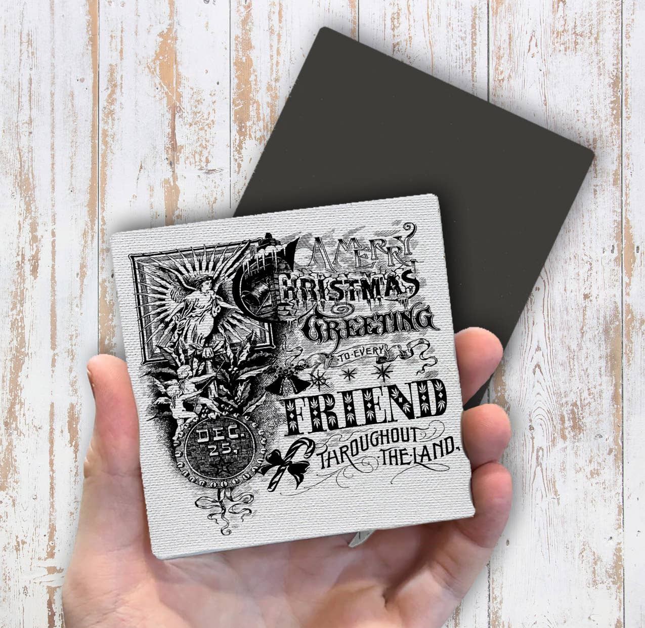 Christmas Greeting to Every Friend , Magnet Fridge - Sets of 2