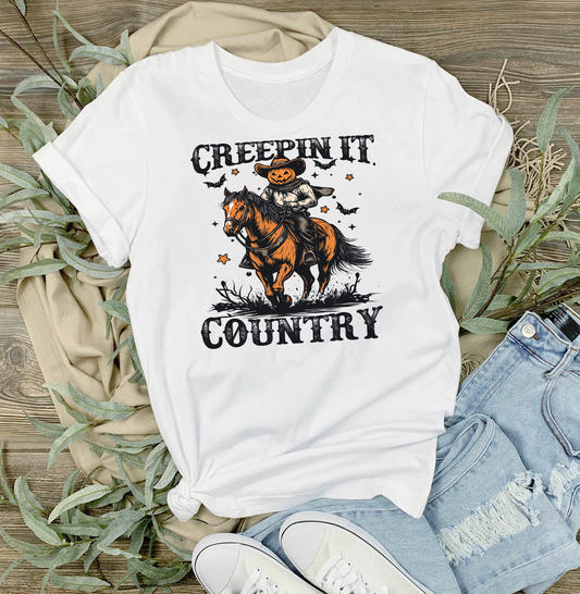 Halloween Creepin it Country T-Shirt