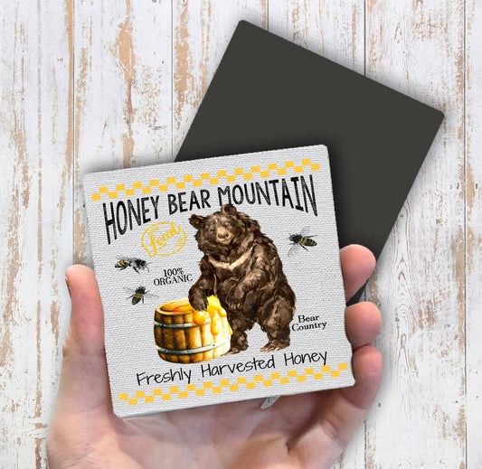 Honey Black Bear Mountain Magnet Fridge - Sets of 2