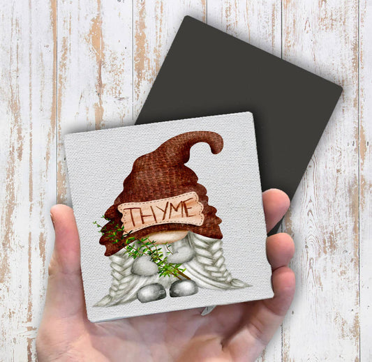 Gnome Herbs Thyme Magnet Fridge - Sets of 2