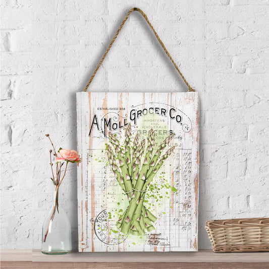 Vintage Farmhouse Aspargas Vegetables Wall Decor