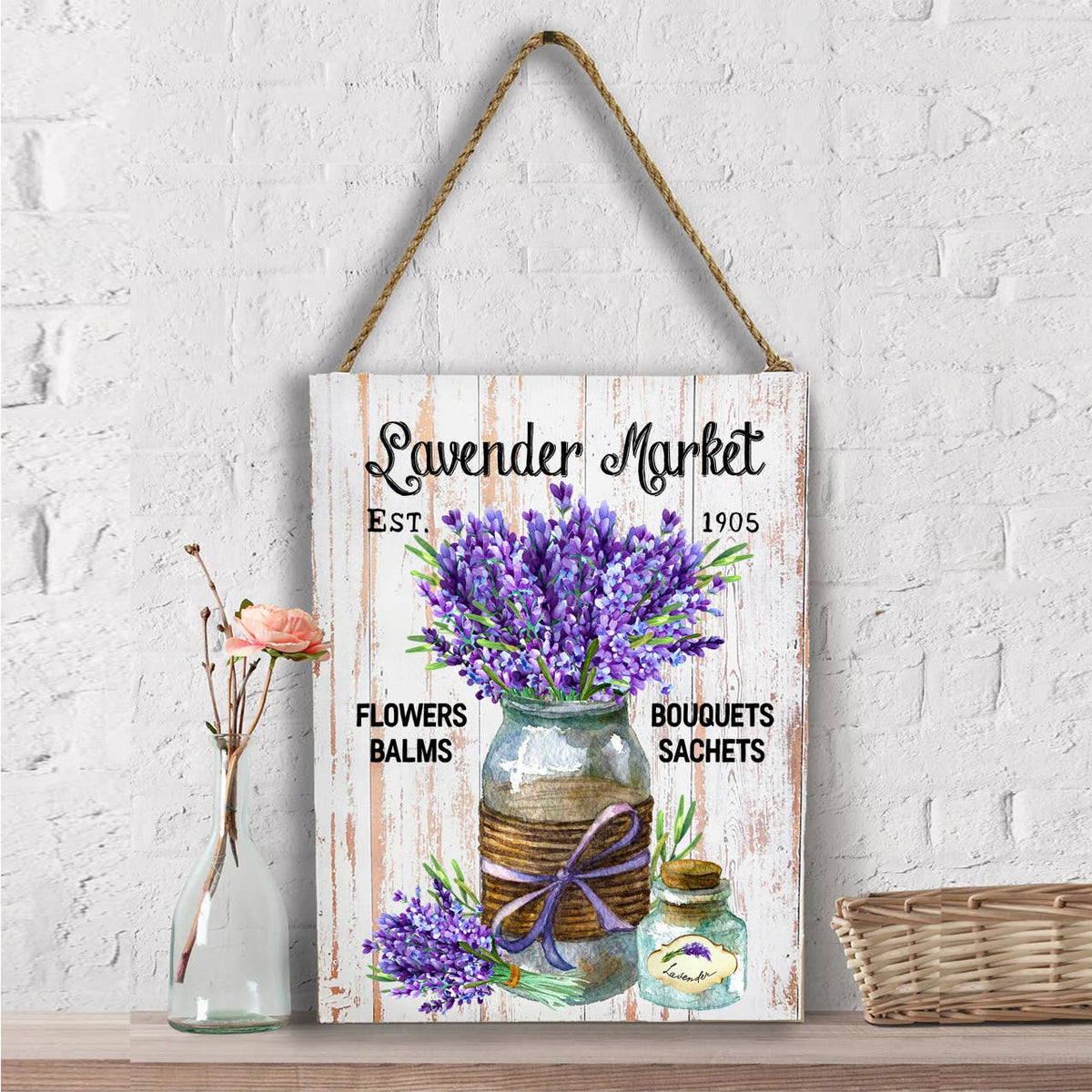 Purple Lavender Country Market  Wall Decor