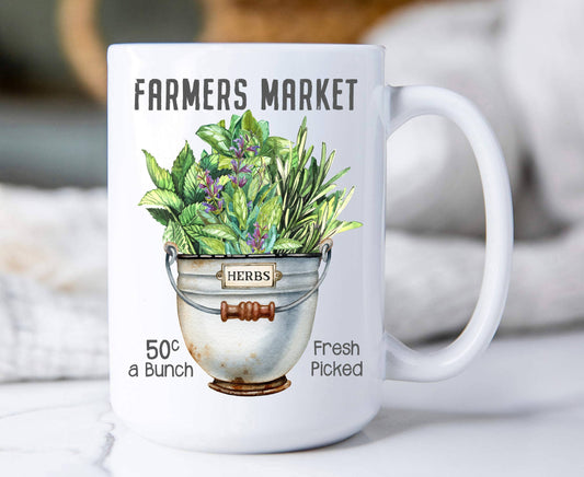 Fresh Picked Herbs Farmers Market, Coffee Mugs