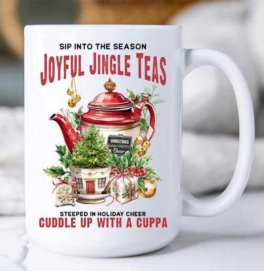 Christmas Joyful Jingle tea Pot Coffee Mug