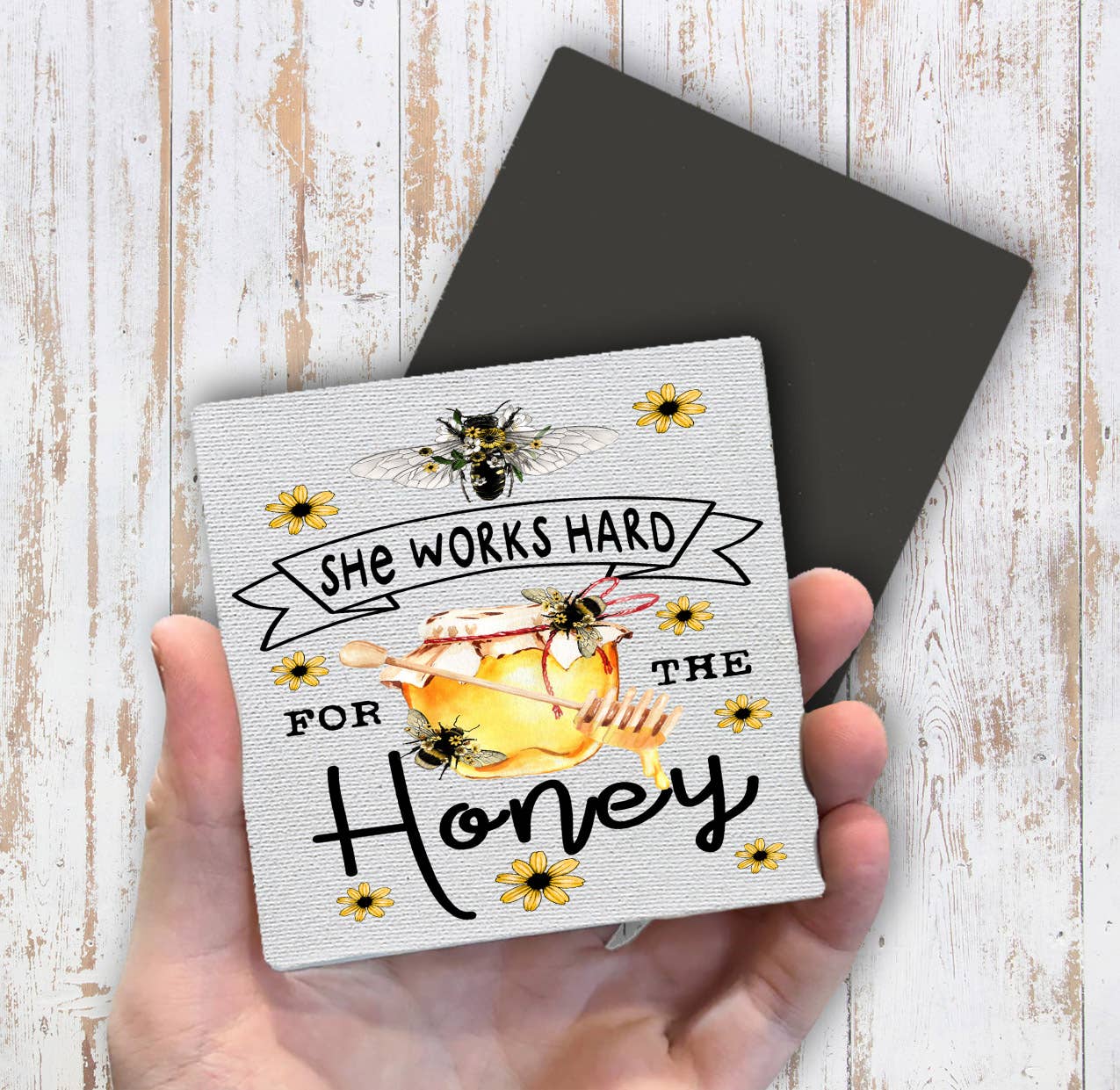 Bees She Works Hard for the Honey Magnet Fridge - Sets of 2