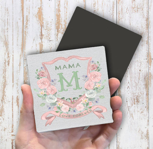 Mother's Day Mama Floral Crest Magnet Fridge