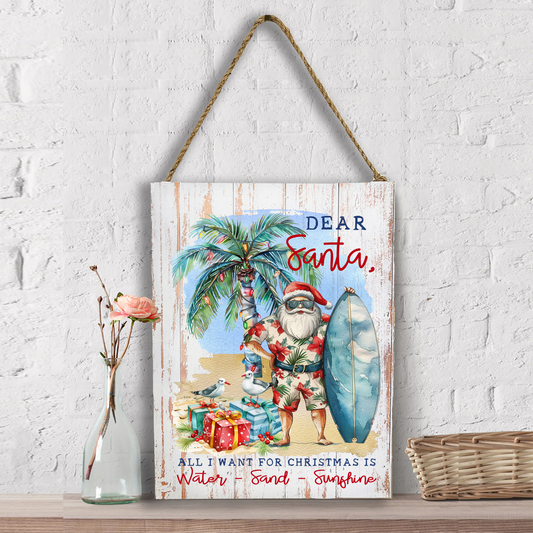 Coastal Dear Santa Christmas Beach Wall Decor