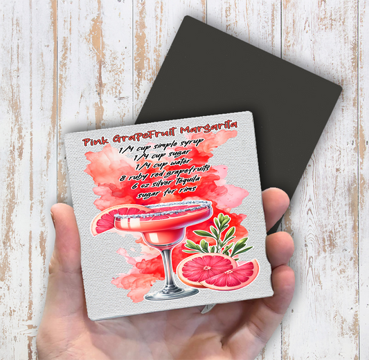 Summer Cocktail Grapefruit Margarita Magnet Fridge (Set of 2)