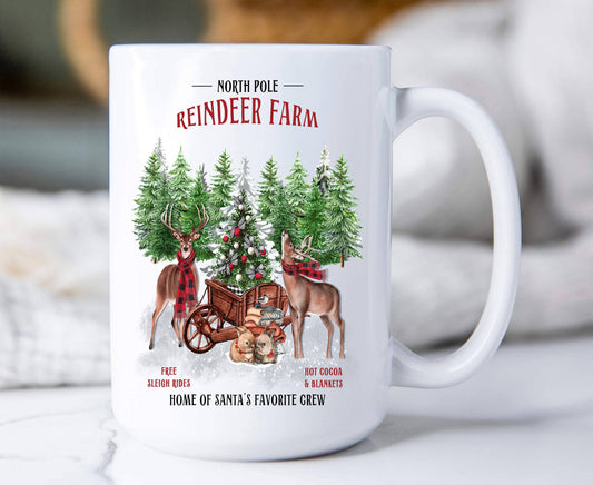 Christmas Reindeer Farm Coffee Mugs
