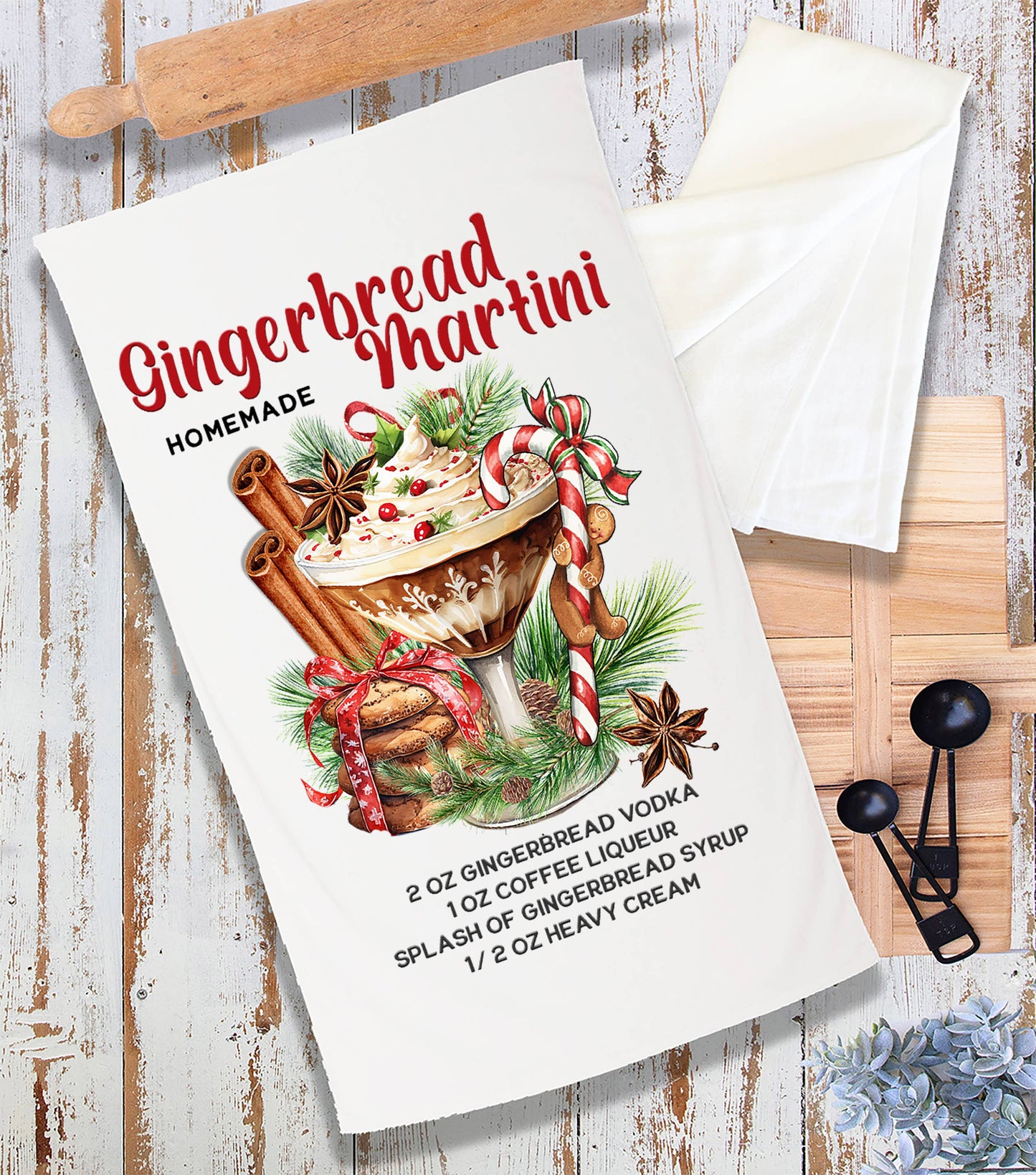 Christmas Gingerbread Martini Terry Towel