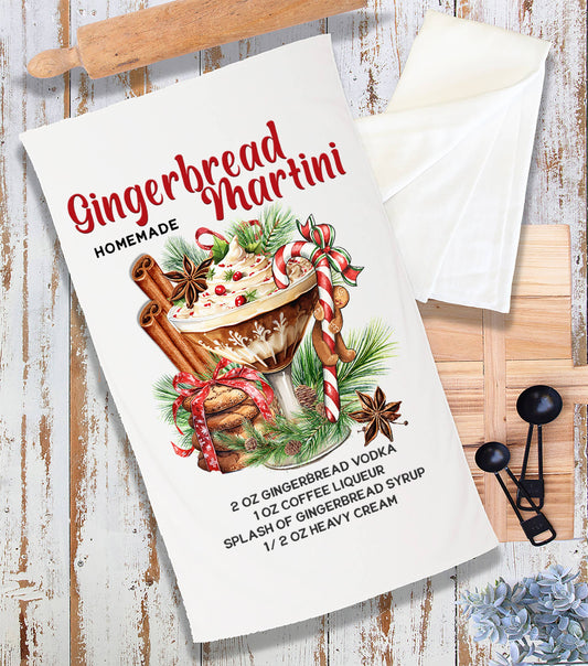 Christmas Gingerbread Martini Terry Towel