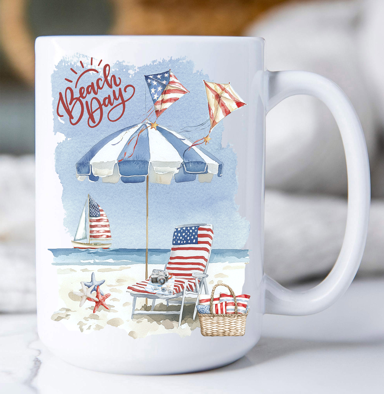 Beach Day Coastal Ocean  Coffee Mug