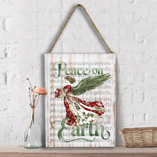 Christmas Peace on Earth Angel Wall Decor