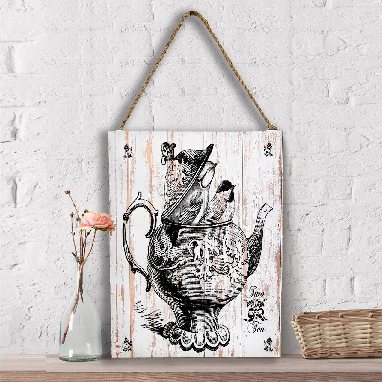 Tea Pot with Birds, Wall Decor