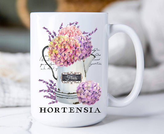 Farmhouse Paris Hydrangea Flowers  Coffee Mugs