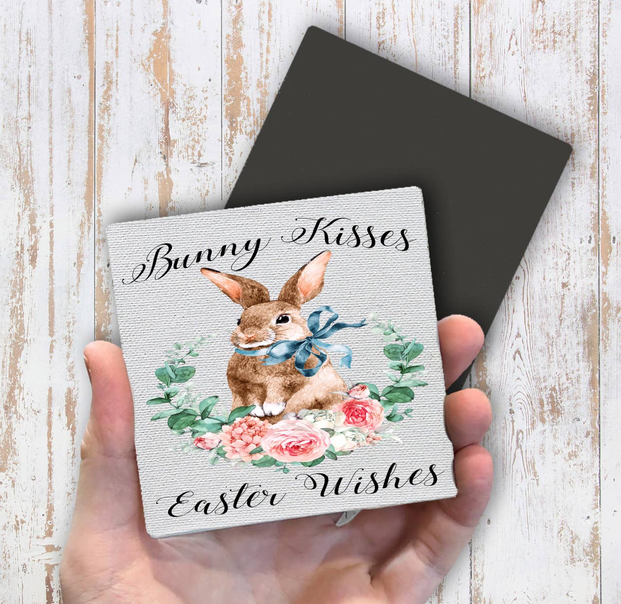 Bunny Kisses Easter Wishes Magnet Fridge - Sets of 2