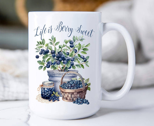 Life is Berry Sweet Blueberry Fruit Coffee Mug