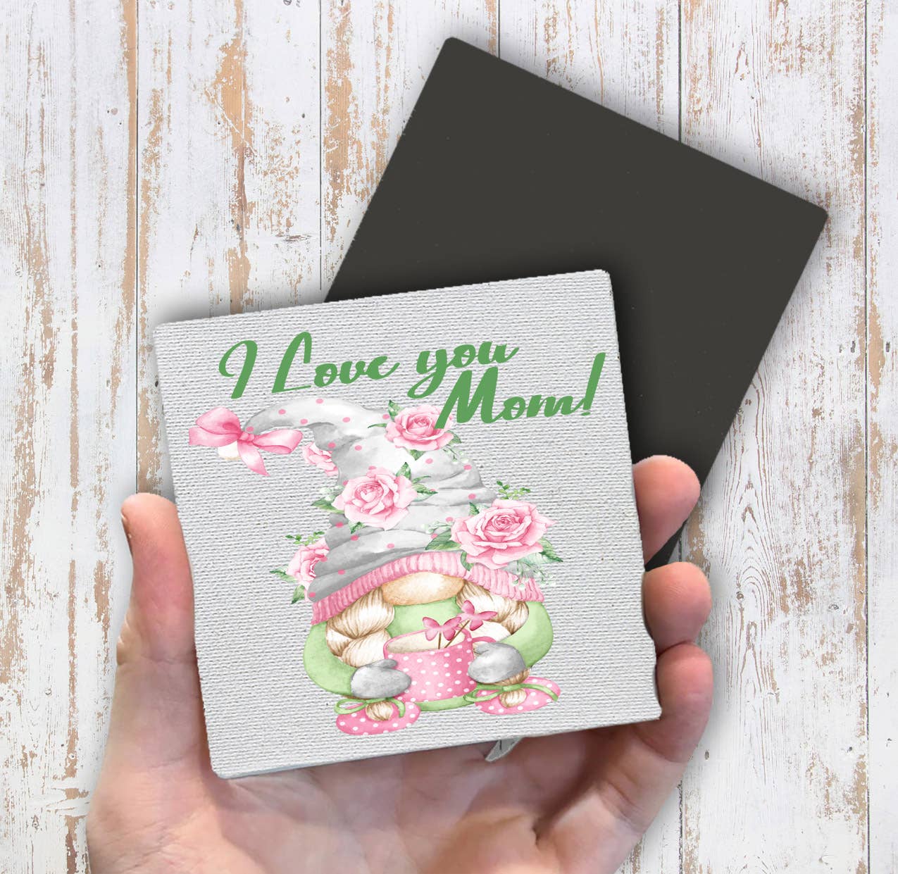 Mothers Day Gnome I Love Mom Magnet Fridge - Sets of 2