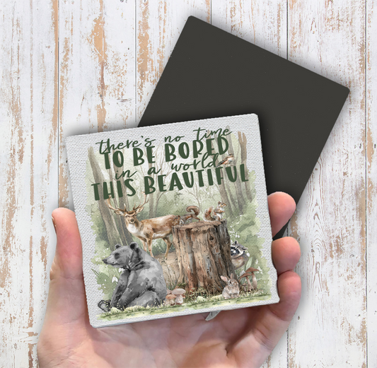 Woodland Animals A world of beauty Magnet Fridge (Set of 2)